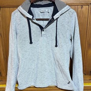 Nautica Light Gray Hooded Sweatshirt
